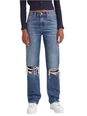 Levi's® Low Pro Mid Rise Destructed Straight Jeans Size 24